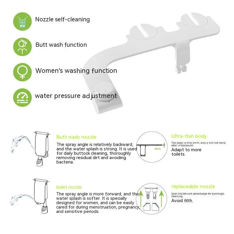 The Fresh Wash™ Non-Electric Dual-Nozzle Bidet